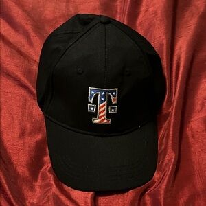 Black Baseball Cap with “T” American Flag Logo